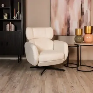 Fauteuil Royce, geweven stof, naturel